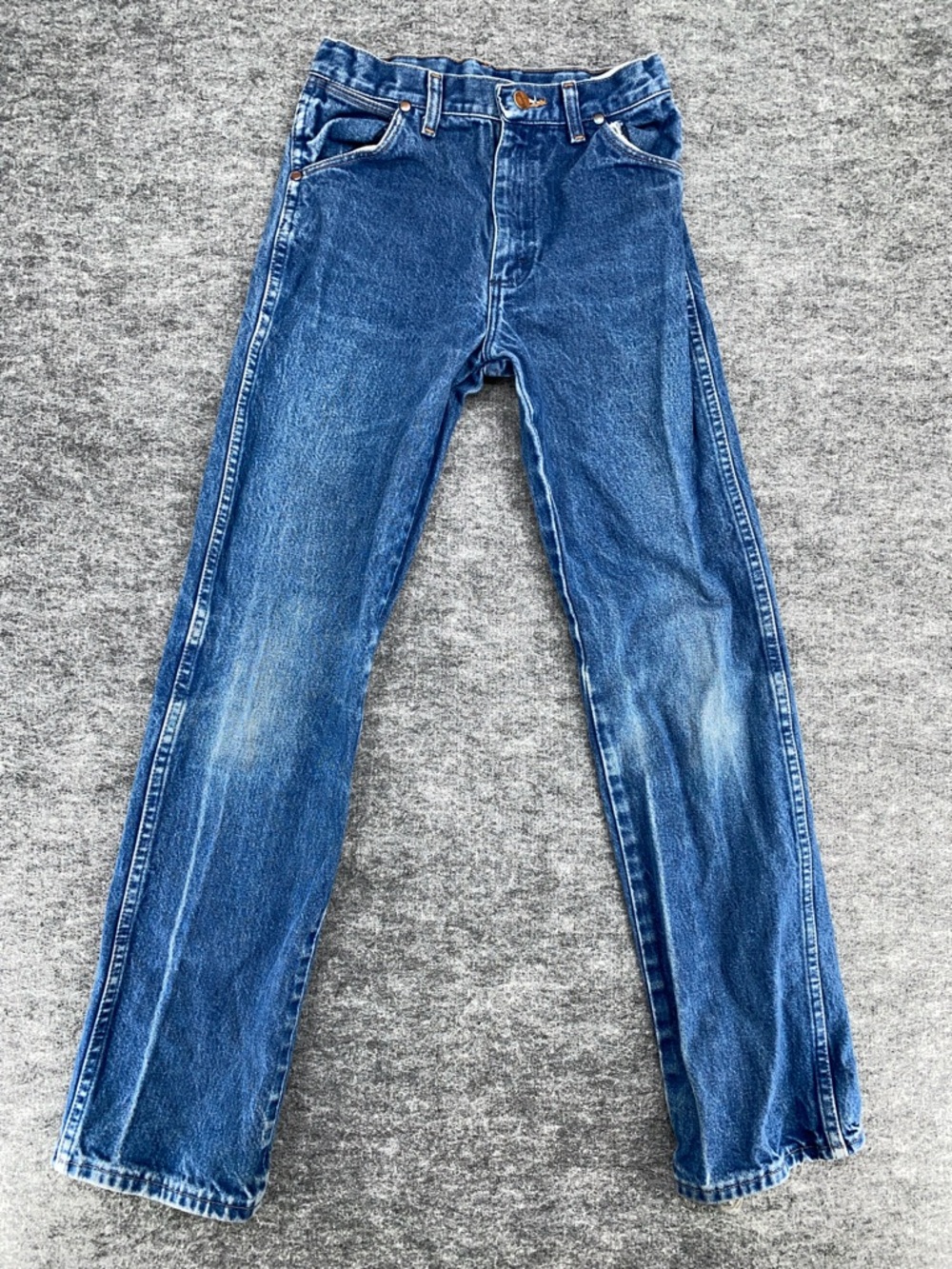 Wrangler 13MWZ Slim Fit Blue Denim Jeans Size 16 Vintage Style Cowboy Western - Picture 1 of 10